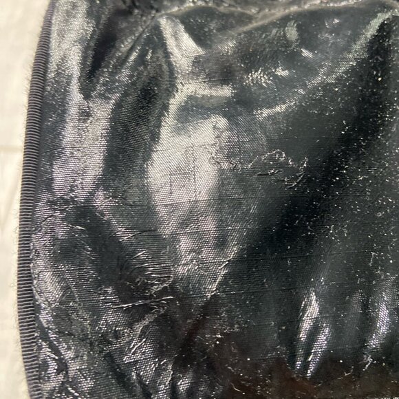 LeSportsac Black Liquid Patent Coated Nylon Tote / Cross‑Body Bag - Picture 14 of 16